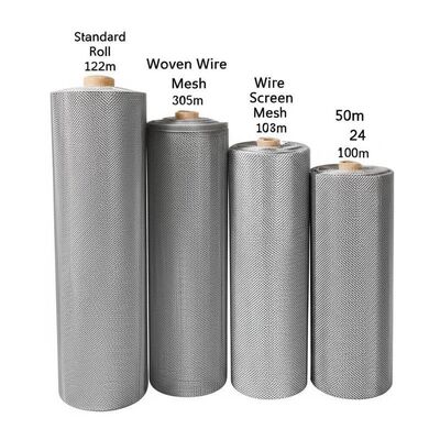 Standar Roll 122m 305m 50m 100m Woven Wire Mesh Screen Mesh Ukuran 10 24 Mesh Pemisahan Digunakan dalam skrining dan pemisahan