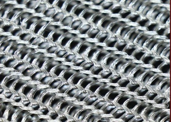 Lebar 2 inci Dekat Merajut Wire Mesh Multi Filamen Putaran Datar Tahan Lama