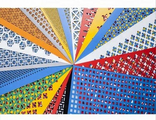 Slotted Hole Punched Metal Screen Panel Aluminium Berlubang Beberapa Warna