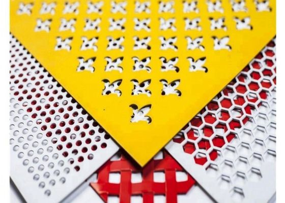 Slotted Hole Punched Metal Screen Panel Aluminium Berlubang Beberapa Warna