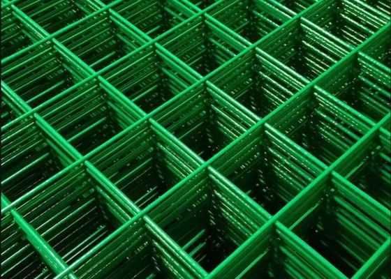1.8m Green Vinyl Coated Welded Wire Fence Panels Weldmesh Sheets Rectangle Hole