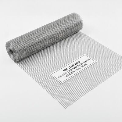 AISI Standar Steel Wire Mesh Screen 30 Meter Panjang Twill Weave Teknik Ideal untuk screening dan pemisahan